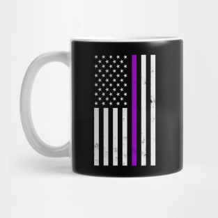 National Purple Heart Day American US Flag Vintage Mug